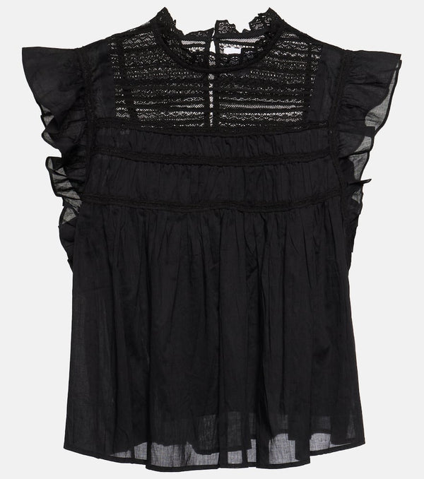 Velvet Inessa ruffle-trimmed cotton blouse