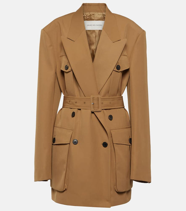 Dries Van Noten Double-breasted gabardine jacket