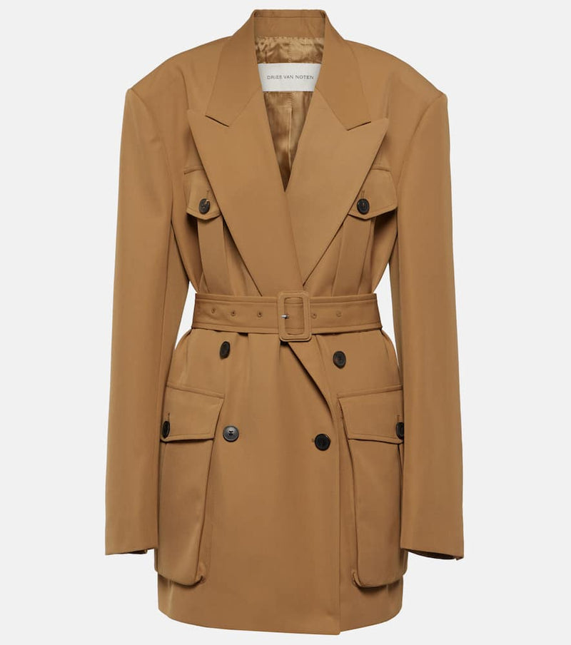 Dries Van Noten Double-breasted gabardine jacket