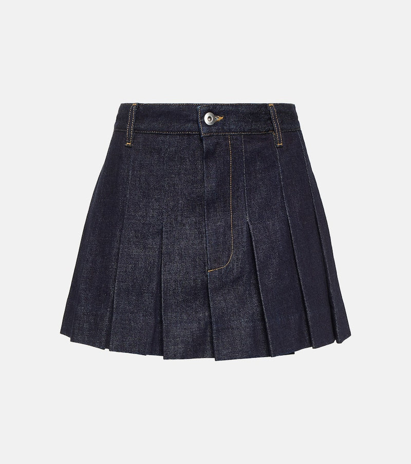 Bottega Veneta Pleated denim miniskirt