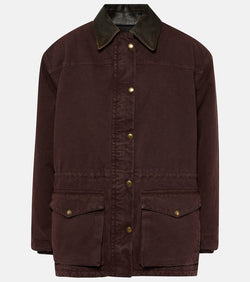 Prada Leather-trimmed cotton canvas jacket