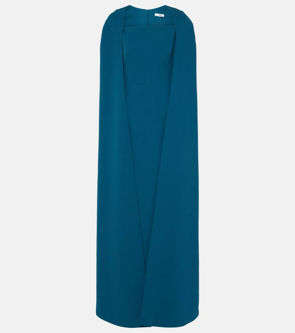 Safiyaa Cinza caped crêpe gown