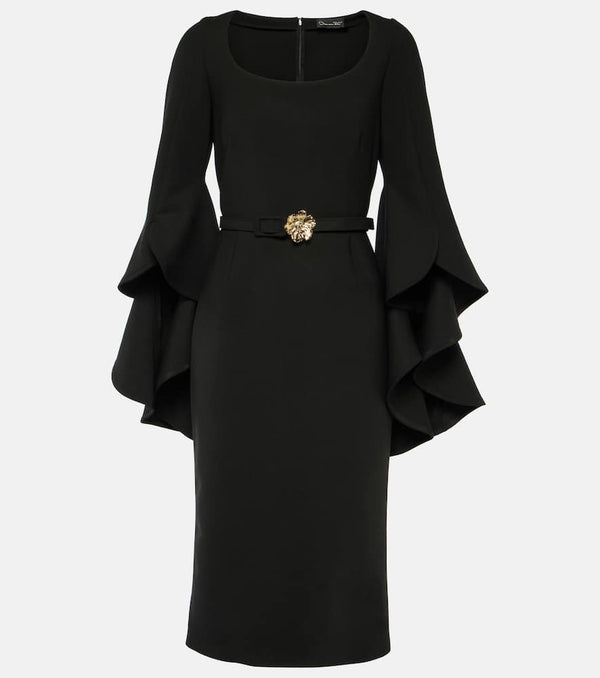 Oscar de la Renta Ruffled wool-blend midi dress