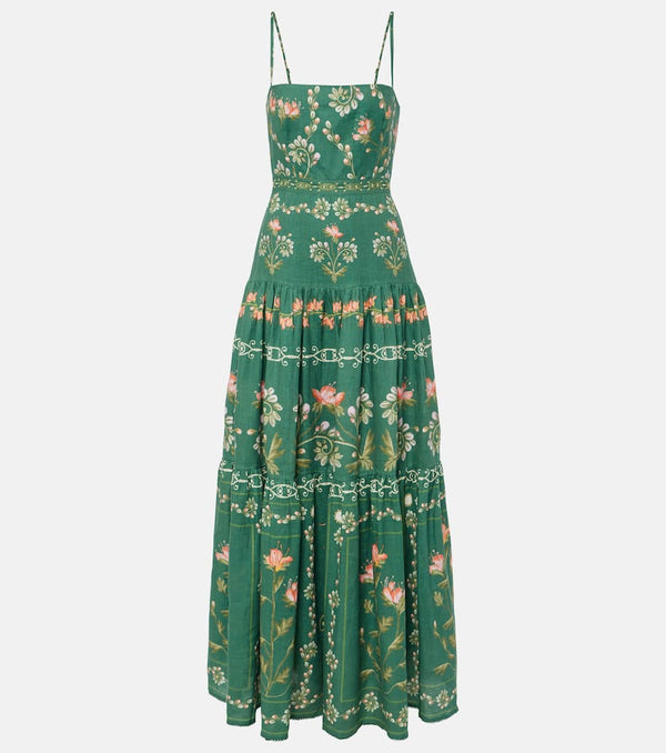 Agua by Agua Bendita Lima Esmeralda floral linen maxi dress