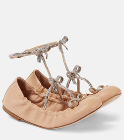 Rene Caovilla Caterina bow-detail leather ballet flats