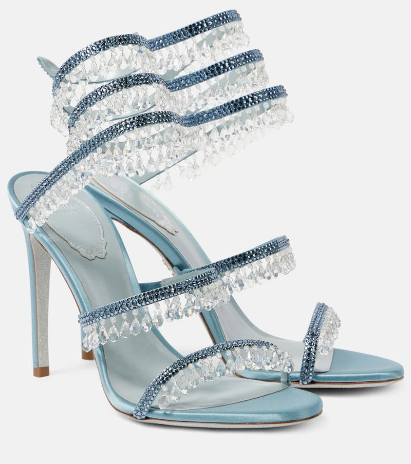 Rene Caovilla Chandelier 105 embellished satin sandals