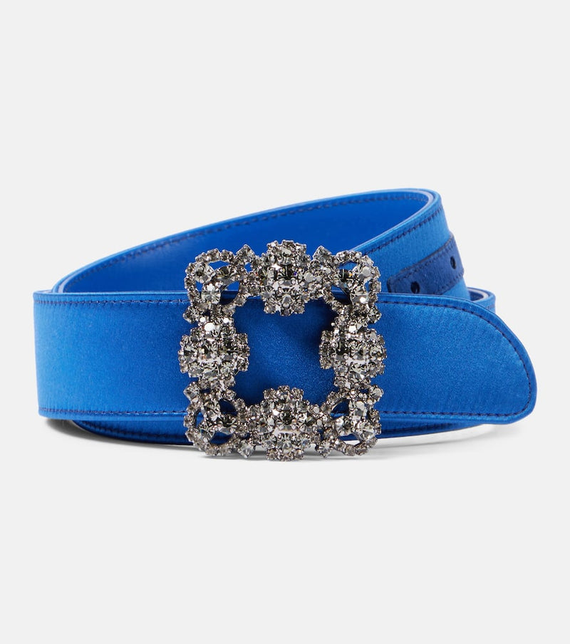 Manolo Blahnik Embellished satin belt