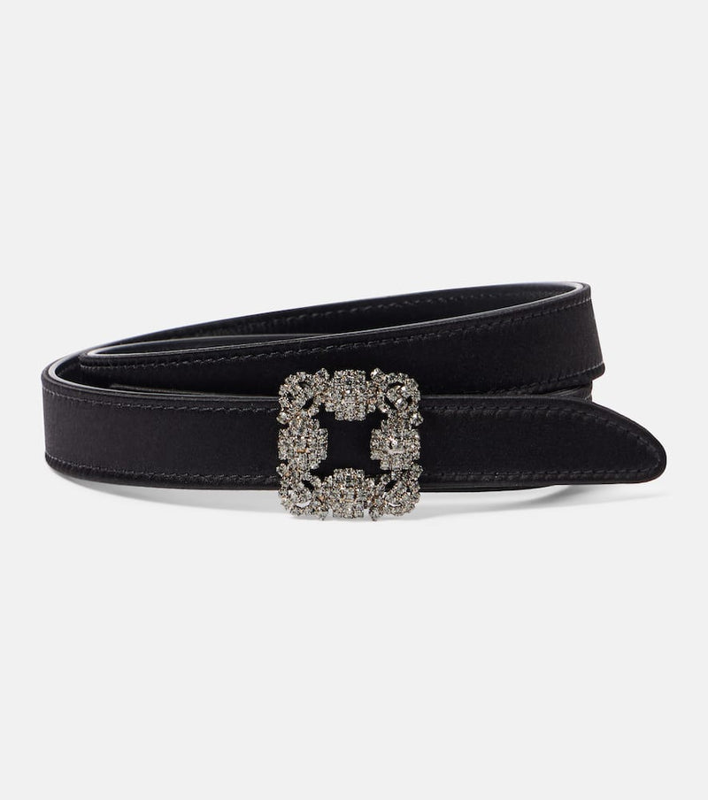 Manolo Blahnik Hangisi embellished satin belt