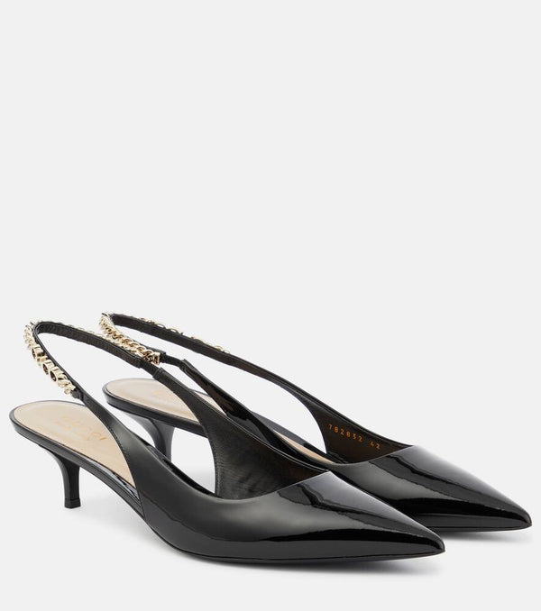 Gucci Gucci Signoria patent leather slingback pumps