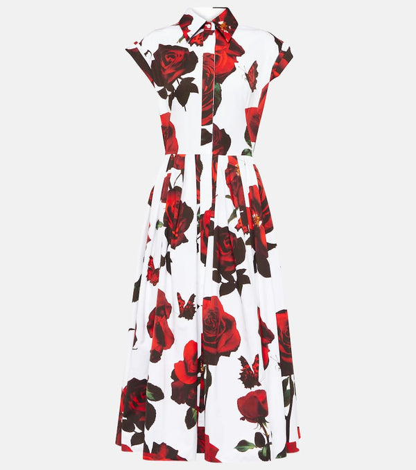 Alexander McQueen Floral cotton poplin shirt dress