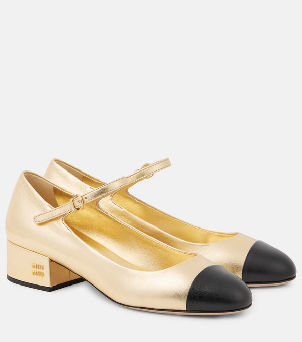 Miu Miu Metallic leather Mary Jane pumps