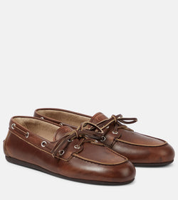 Miu Miu Leather boat shoes