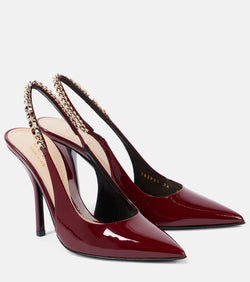 Gucci Signoria patent leather slingback pumps