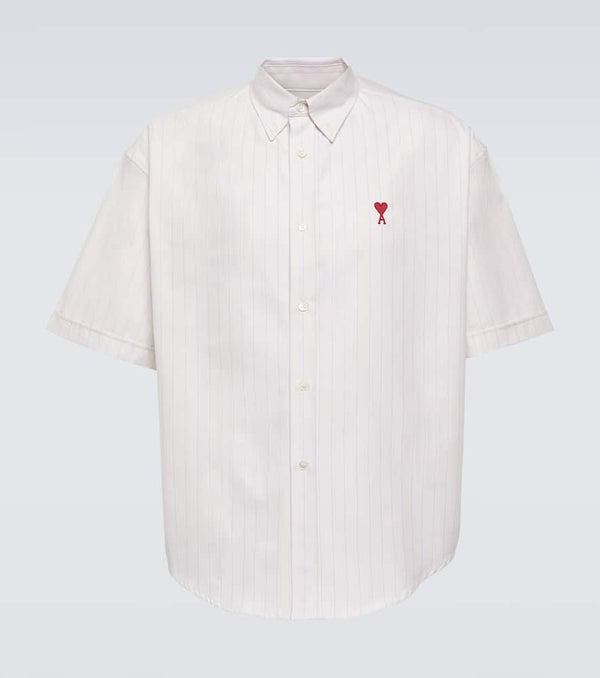 Ami Paris Pinstriped logo cotton shirt