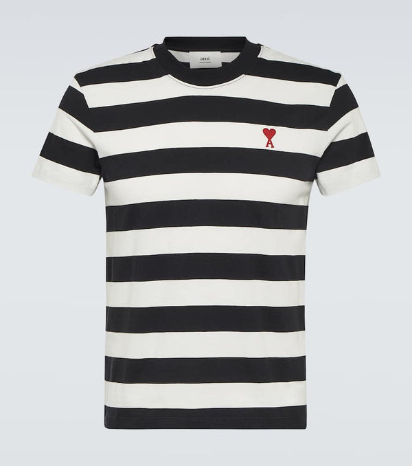 Ami Paris Ami de Caur striped cotton T-shirt