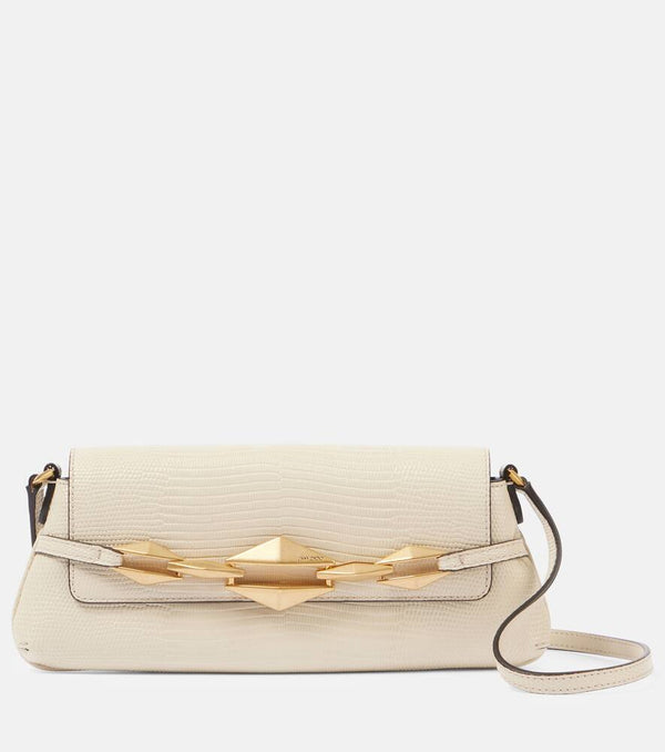 Jimmy Choo Diamond lizard-effect leather shoulder bag