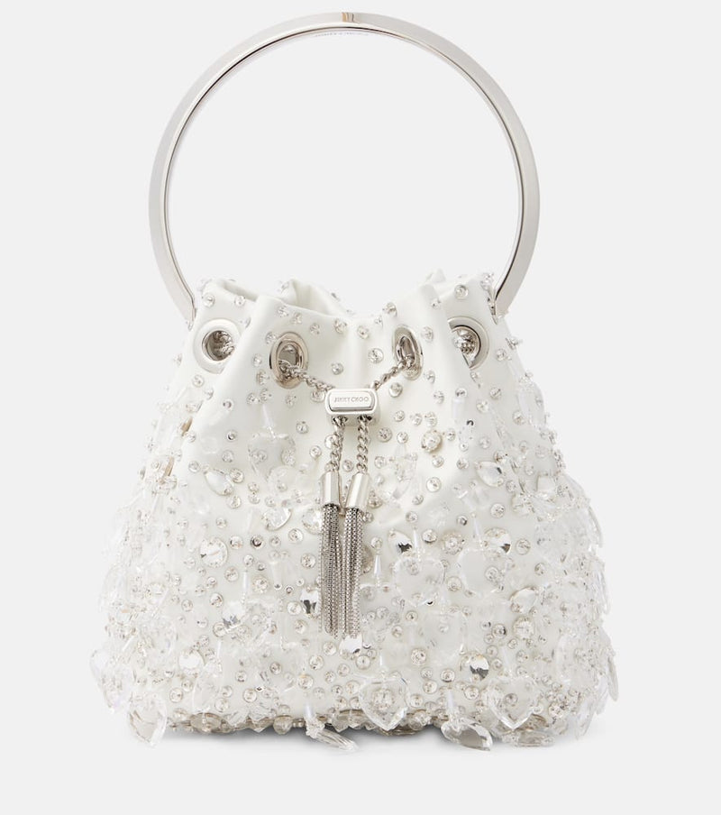 Jimmy Choo Bon Bon embellished satin tote bag