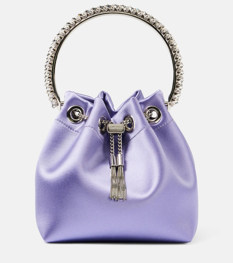 Jimmy Choo Bon Bon Small embellished satin bucket bag