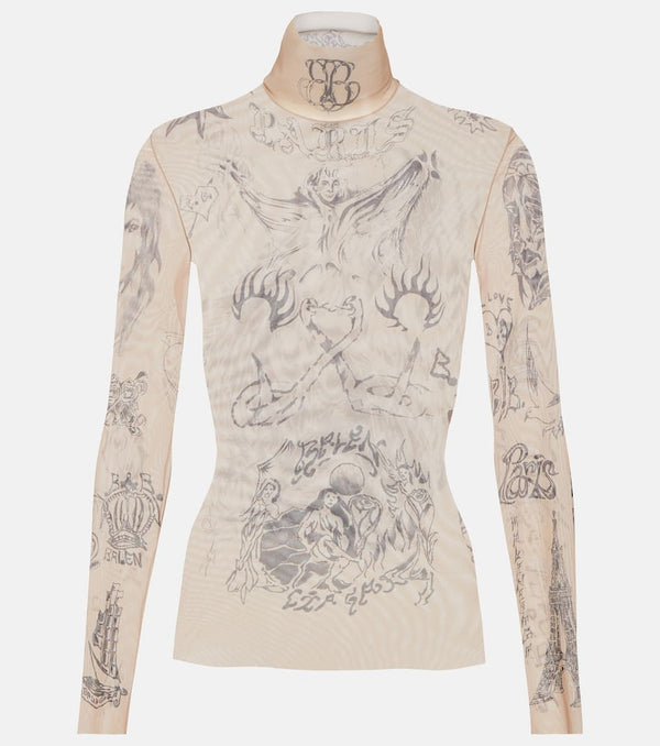 Balenciaga Tattoo printed turtleneck top