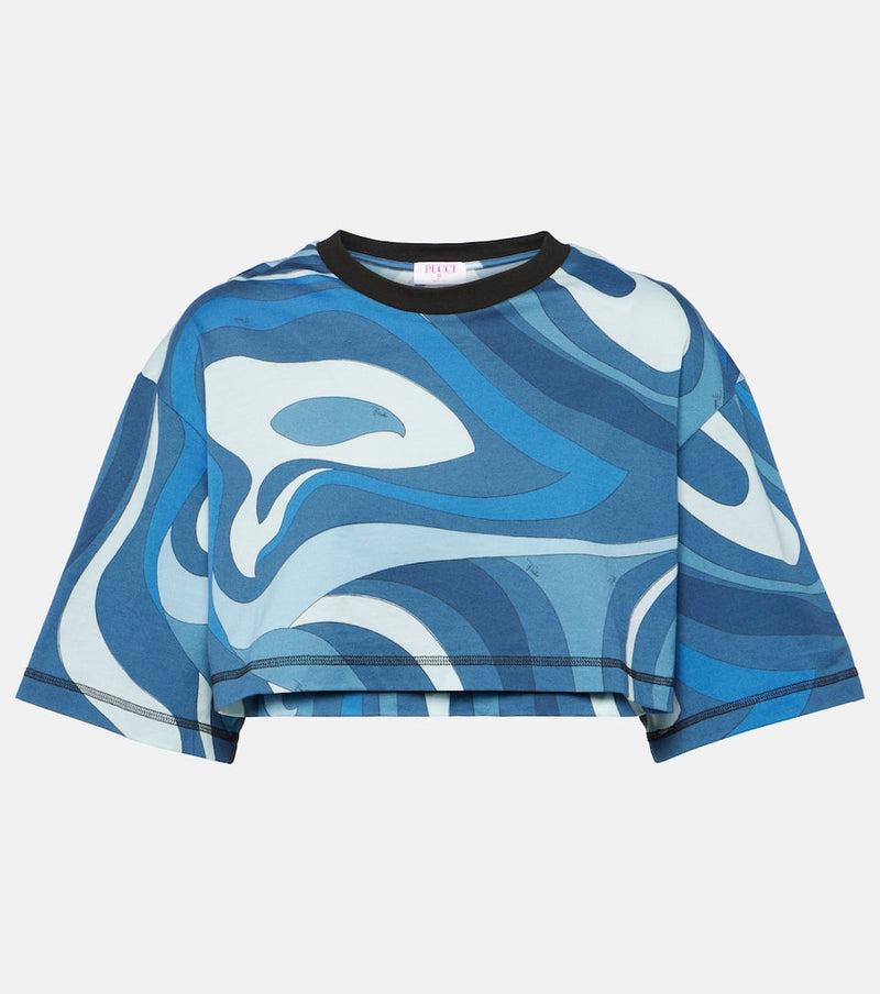 Pucci Marmo cotton jersey crop top
