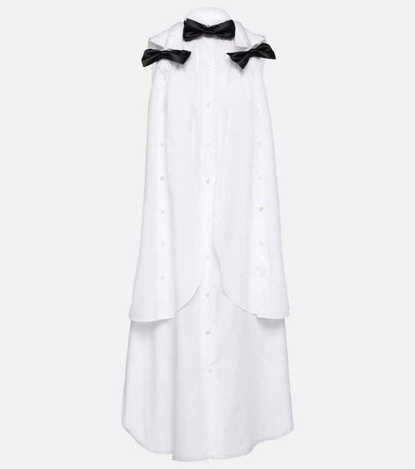 Noir Kei Ninomiya Bow-detail cotton poplin midi dress