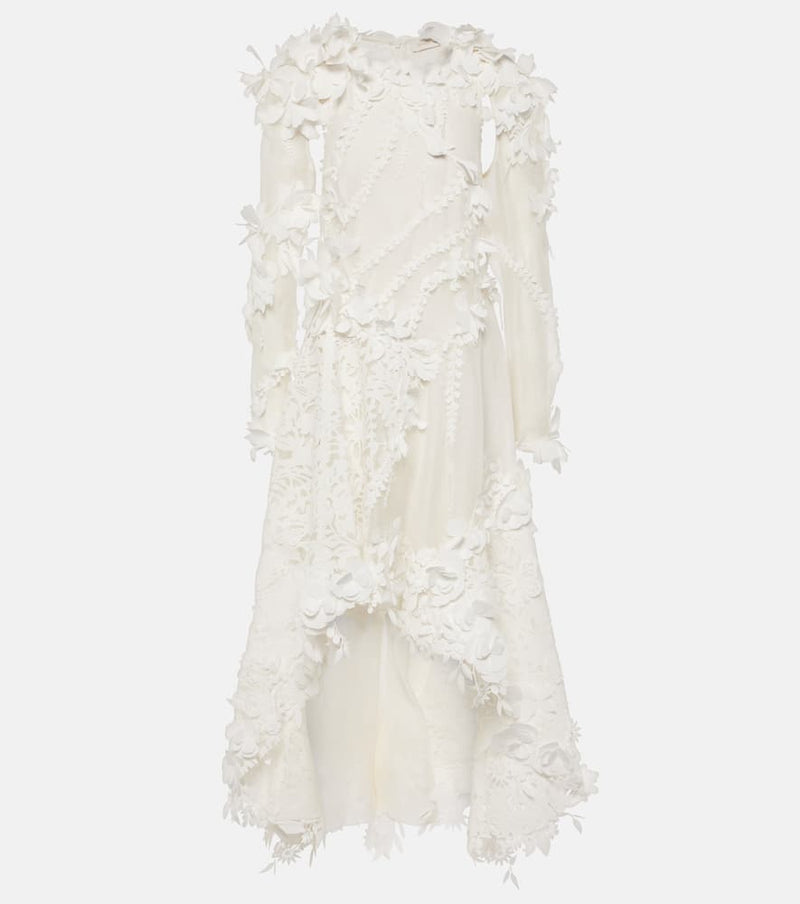 Zimmermann Tranquillity linen and silk organza midi dress