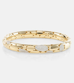 Rainbow K Stone 14kt gold bangle with diamonds