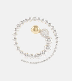 Rainbow K Ball 14kt gold and white gold single earring with diamonds