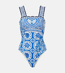 Farm Rio Tile Dream printed swimsuit