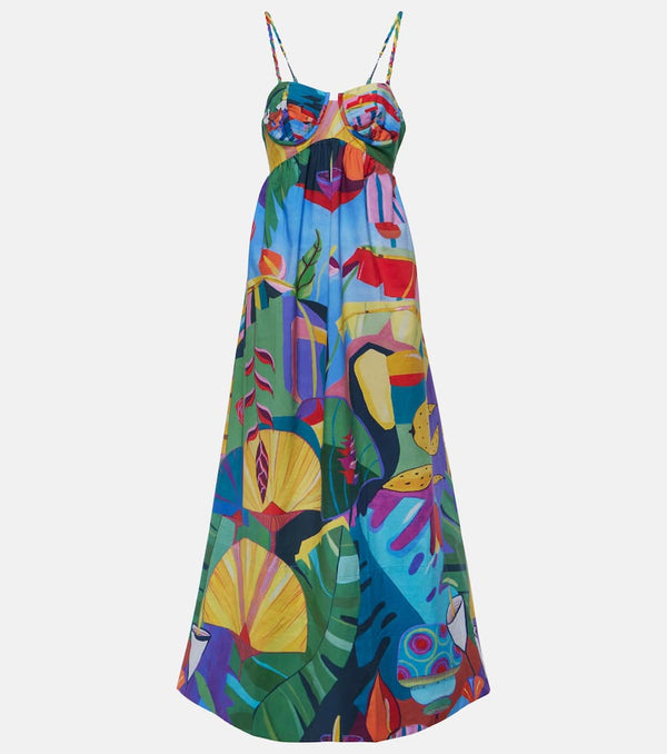 Farm Rio Tropical Scenario cotton maxi dress