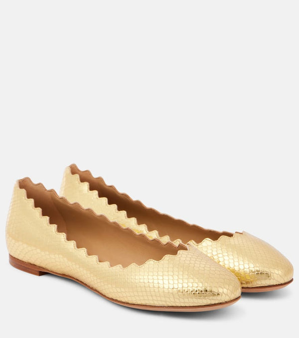 Chloé Lauren croc-effect leather ballet flats