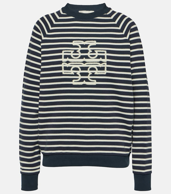 Tory Sport Striped cotton terry sweatshirt