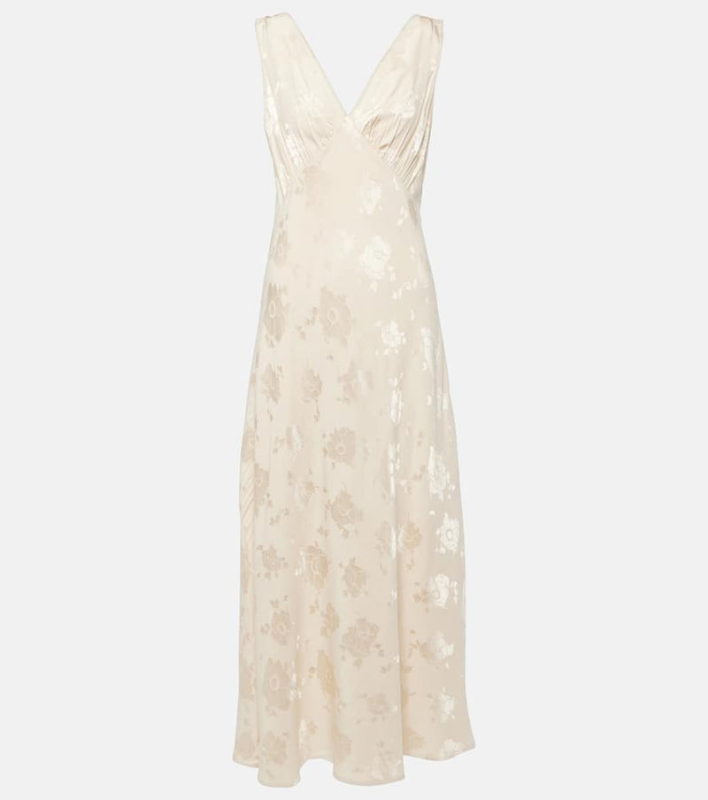 Rixo Bridal Sandrine floral jacquard midi dress