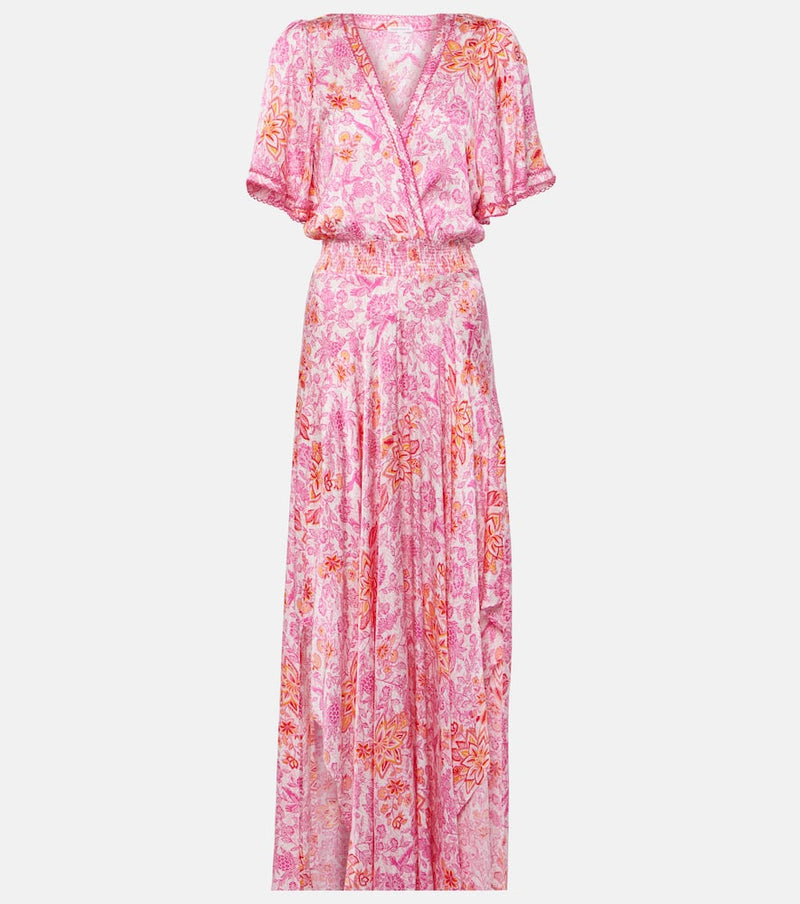 Poupette St Barth Mabelle floral satin maxi dress