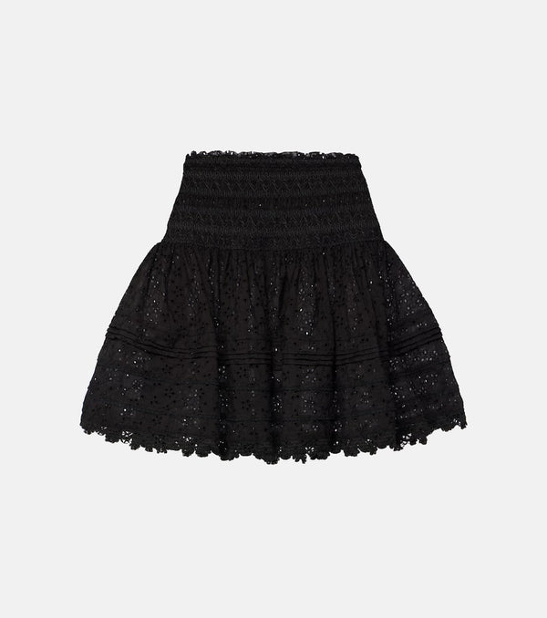 Poupette St Barth Galia smocked miniskirt