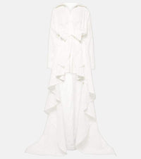 Norma Kamali Embroidered asymmetric cotton gown