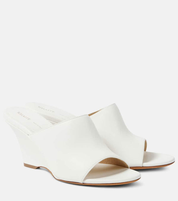 Khaite Marion leather wedge mules