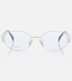 Celine Eyewear Metal Triomphe round glasses