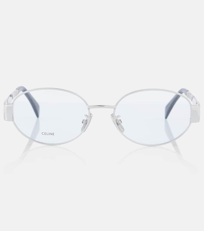 Celine Eyewear Metal Triomphe round glasses