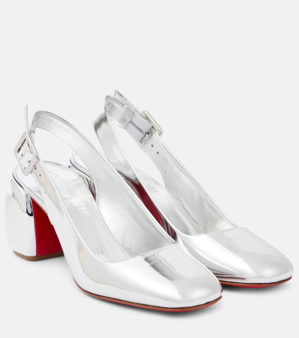 Christian Louboutin Minny 70 metallic leather slingback pumps