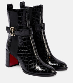 Christian Louboutin CL croc-effect leather ankle boots