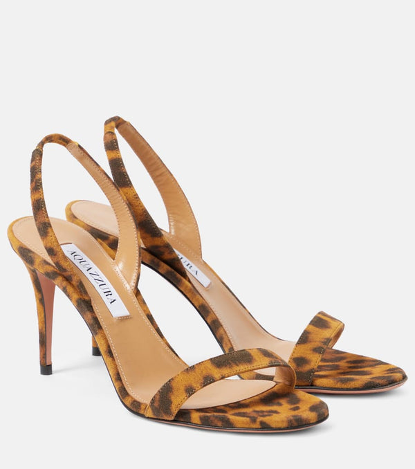 Aquazzura So Nude 85 leopard-print suede sandals