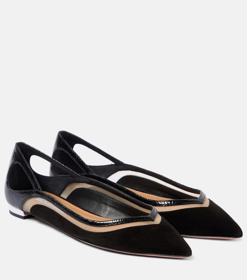 Aquazzura Cinemax suede ballet flats