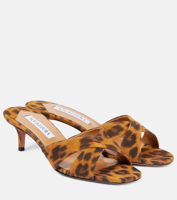 Aquazzura Divine 50 leopard-print suede mules