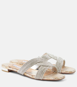 Aquazzura Gatsby embellished slides