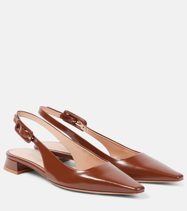 Gianvito Rossi Patent leather slingback flats