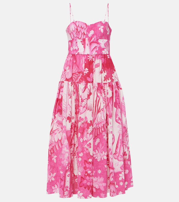 Erdem Printed cotton seersucker midi dress