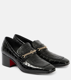 Christian Louboutin MJ Moc croc-effect leather loafers