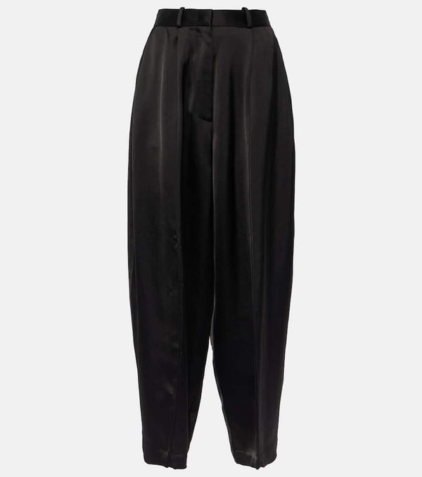 CO High-rise satin crêpe wide-leg pants