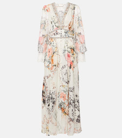 Camilla Floral linen and silk maxi dress